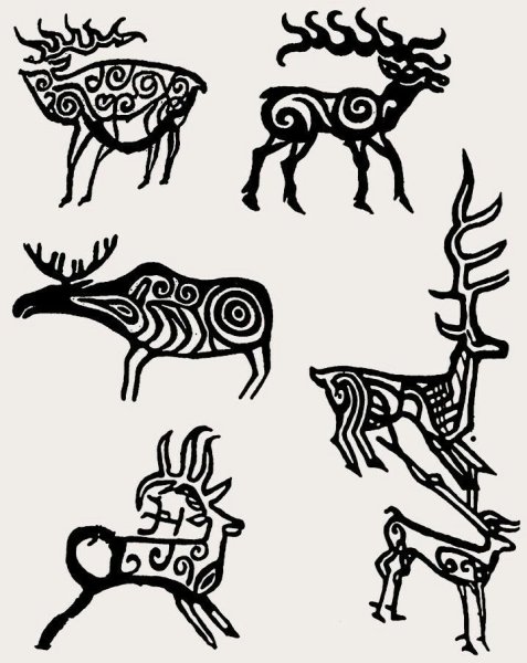 Наскальные рисунки горного Алтая Графика