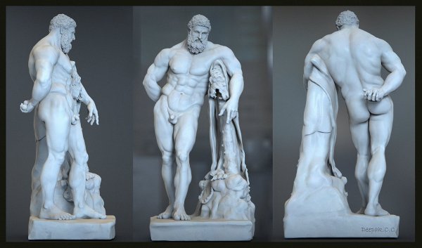 Рисунок гипсовой фигуры Геракла