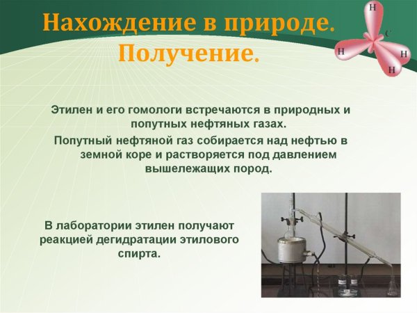 Прибор для получения этилена