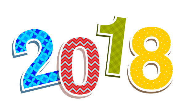 Цифры 2018 на прозрачном фоне