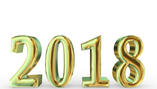 Цифры 2018 на прозрачном фоне