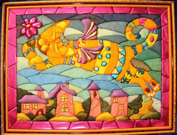 Лоскутное панно на пенопласте