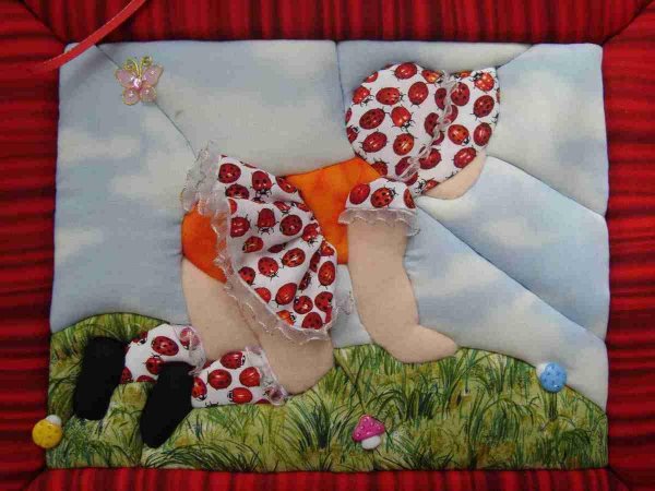 Панно из джинсовой ткани