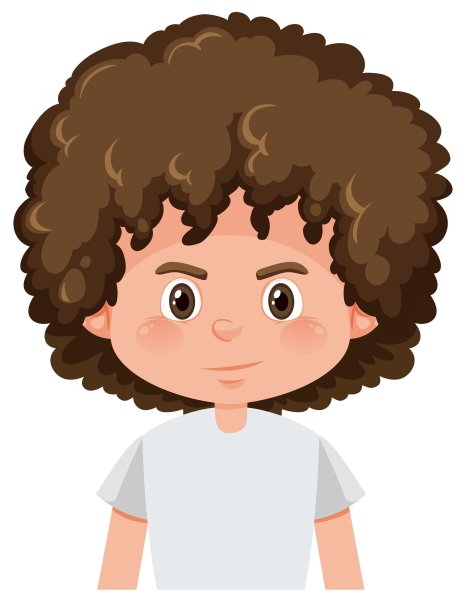 Мультяшный кудрявый мальчик