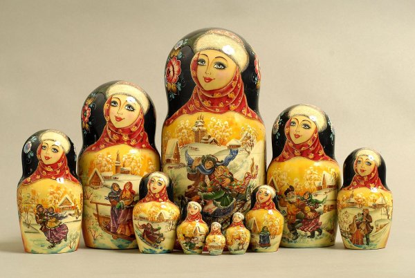 Вятская роспись матрешки