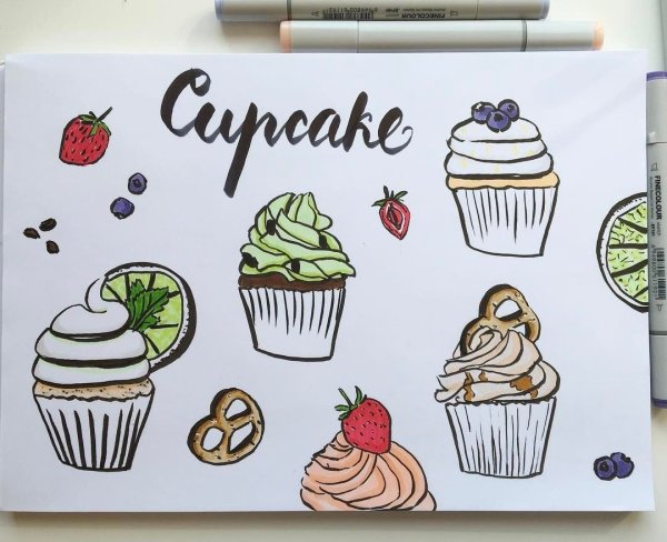 Рисунки для скетчбука еда