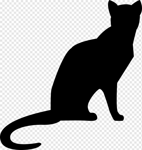 Кот сидит силуэт