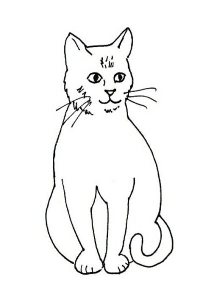 Контур кошки для рисования