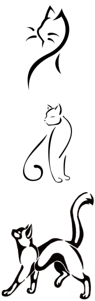 Силуэт кошки тату