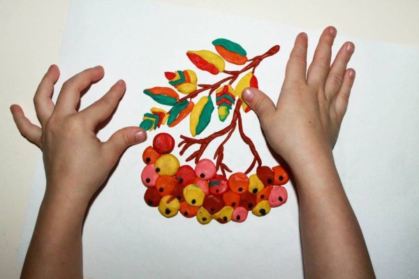 Лепка ветка рябины