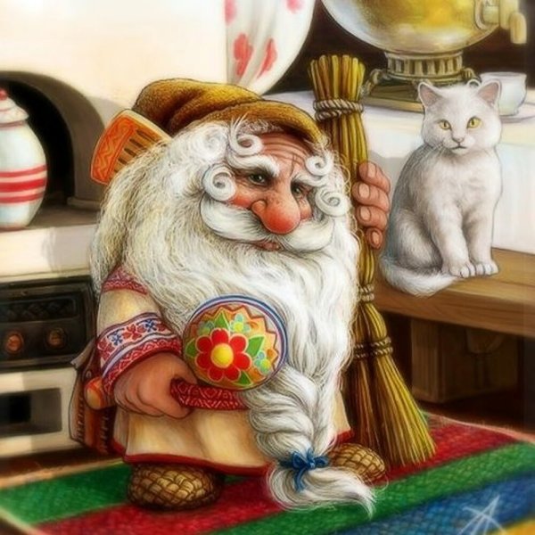 Алмазная мозаика Домовой 30 30 см 34 цвета