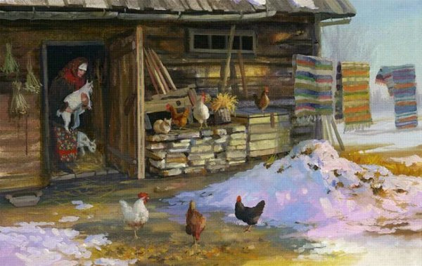 Владимир Жданов художник сельский двор