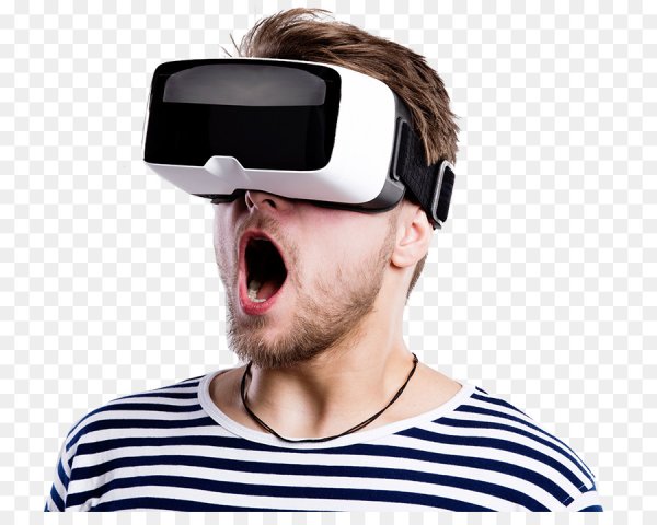 Виртуальная реальность в VR-шлеме.
