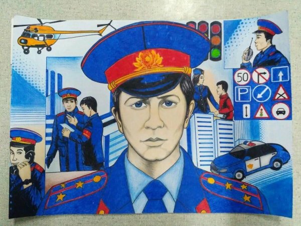 Рисунок ко Дню полиции