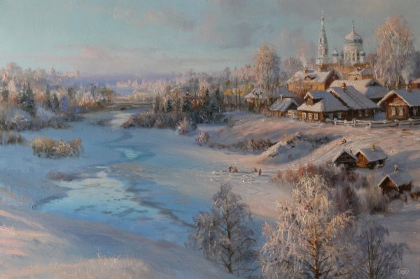 Художник Владимир Жданов "святочная ночь"