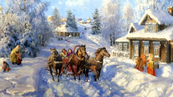 Русская зима новый год картина