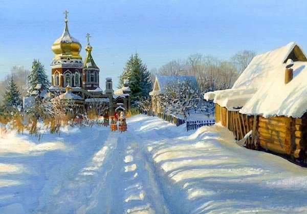 Владимир Жданов зимние пейзажи храм