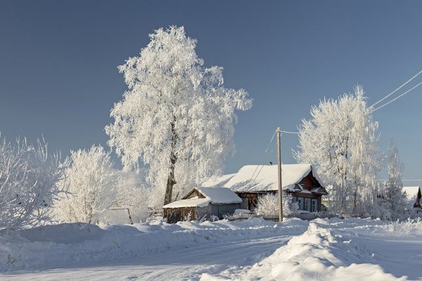 Зимний пейзаж деревня