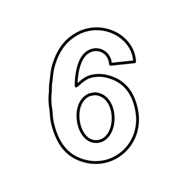 Цифра 6 трафарет для вырезания