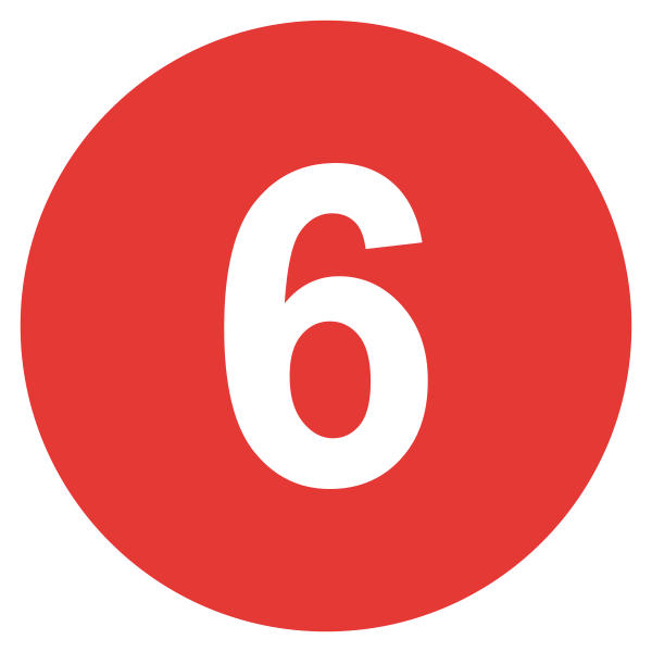 Цифра 6 оранжевая