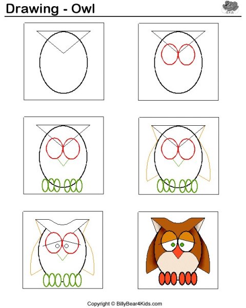 Поэтапное рисование Совы