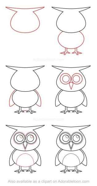 Как нарисовать сову