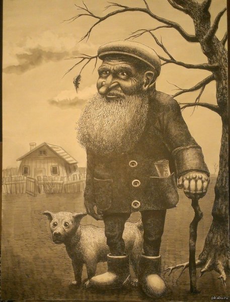Дед рисунок