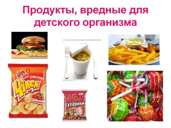 Вредные продукты