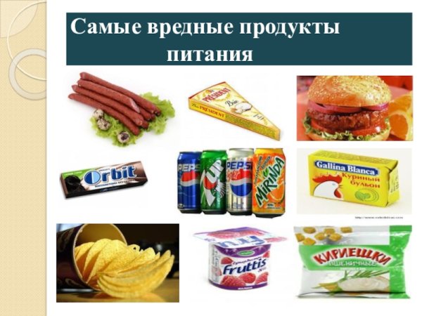 Вредные продукты продукты