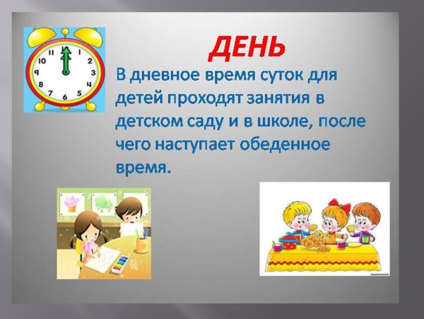 Части суток для детей