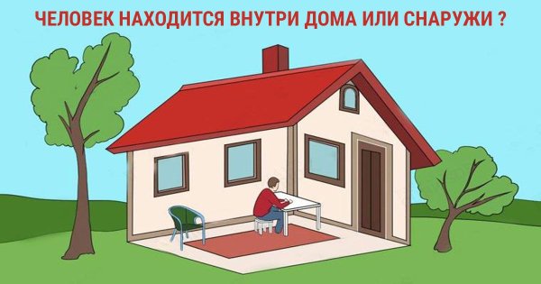 Рисунок"дом с нутри и снаружи"