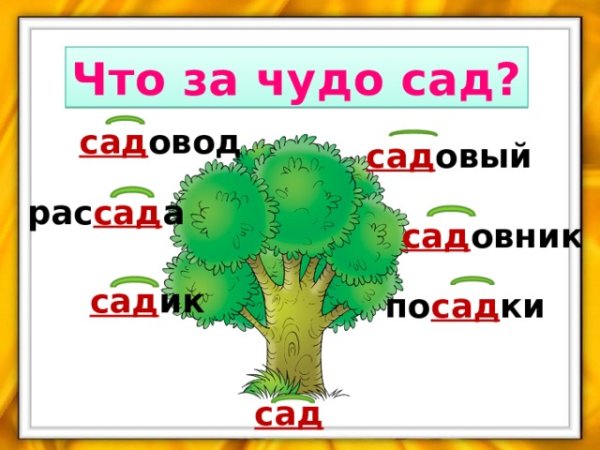 Дерево соднакориными словами