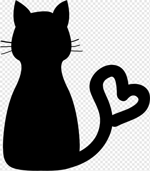 Черная кошка силуэт