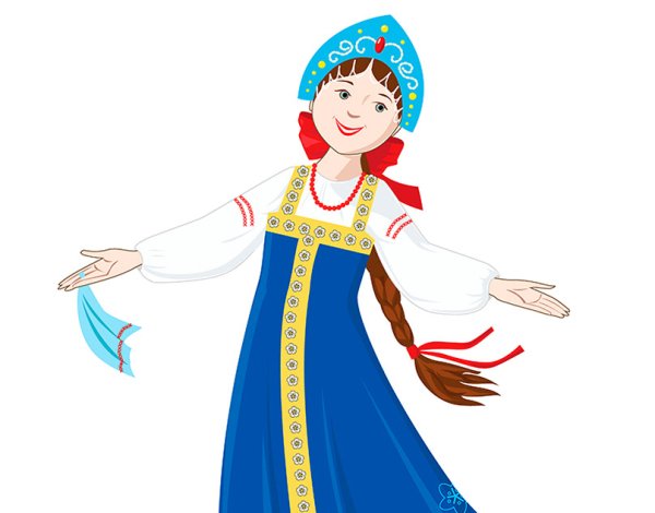 Русско-народная девушка вектор