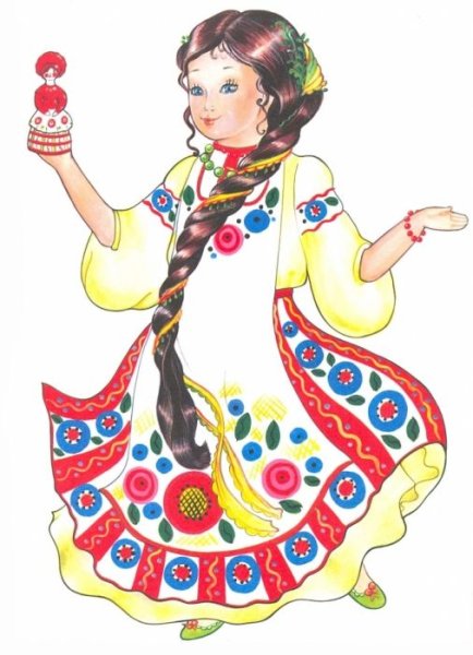 Светлана Вохринцева - раскраска народного костюма «Россиночка»