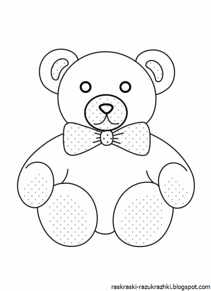 Мишка раскраска для малышей