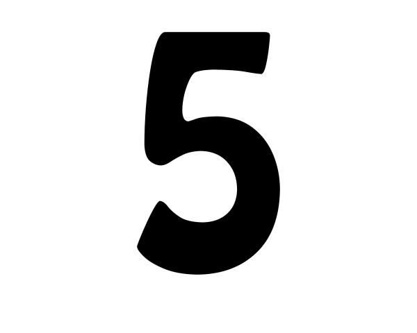 Цифра 5 черная