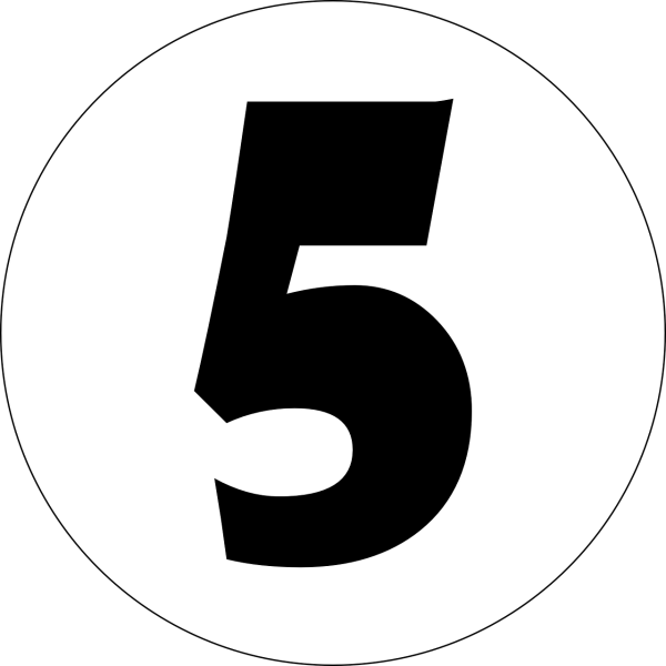 Цифра 5 трафарет