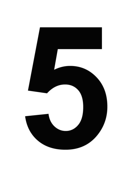 Цифра 5 черная