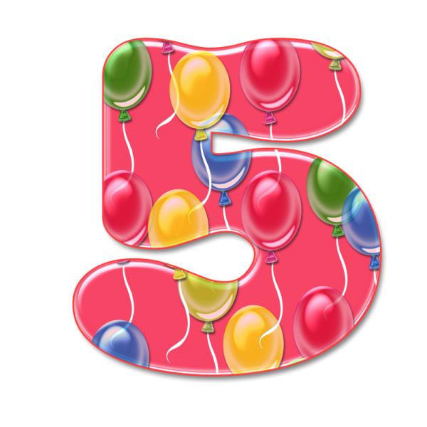 Цифра 5 цветная