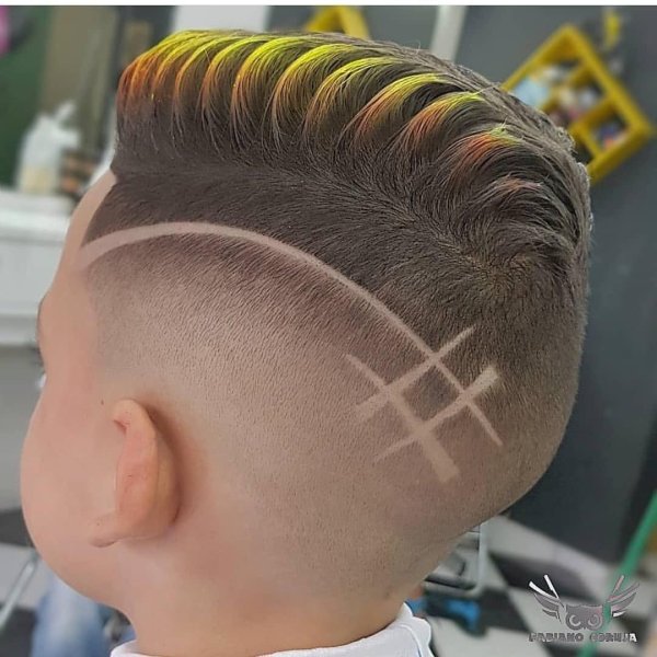 Полосы на голове стрижка детская