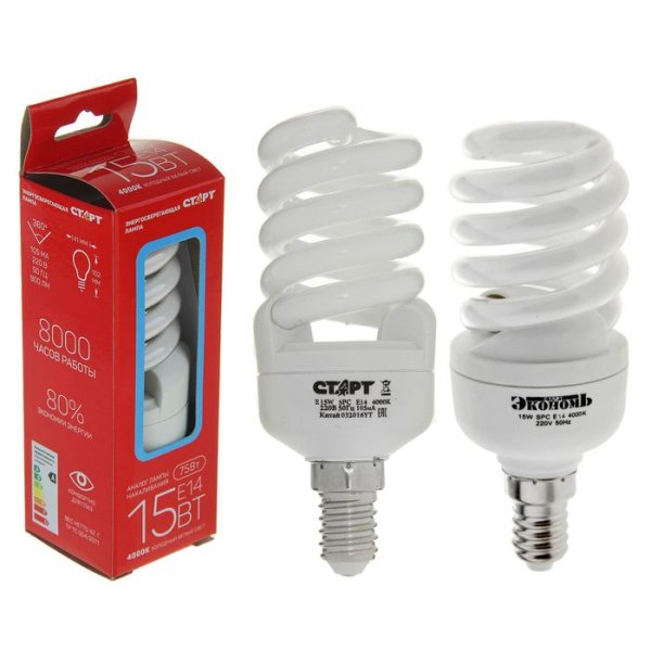 Лампа энергосберегающая КЛЛ-fsт2 15вт.2700к