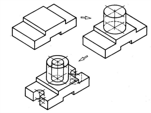 Аксонометрическое построение детали