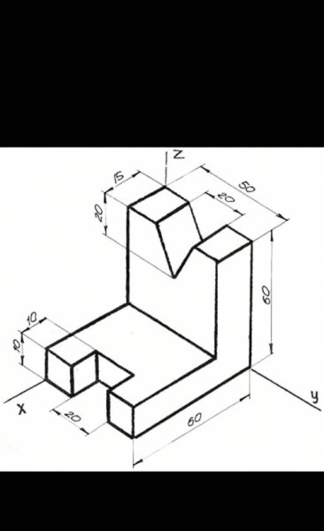 Изометрическая аксонометрическая проекция детали