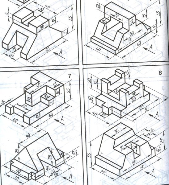 Аксонометрическая проекция детали чертеж корпус