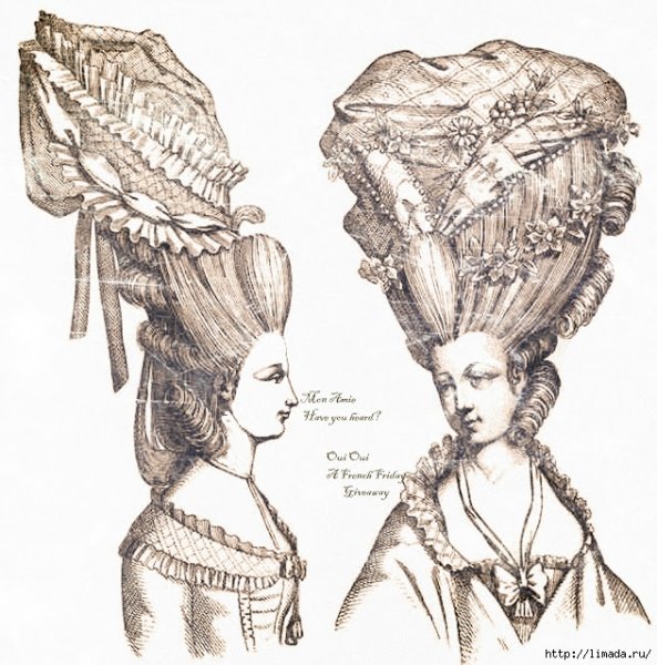 Барокко мода 17 век прическа Фонтанж