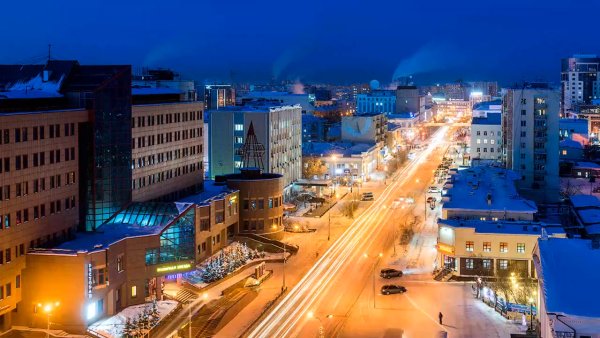 Город Якутск с высоты птичьего полета