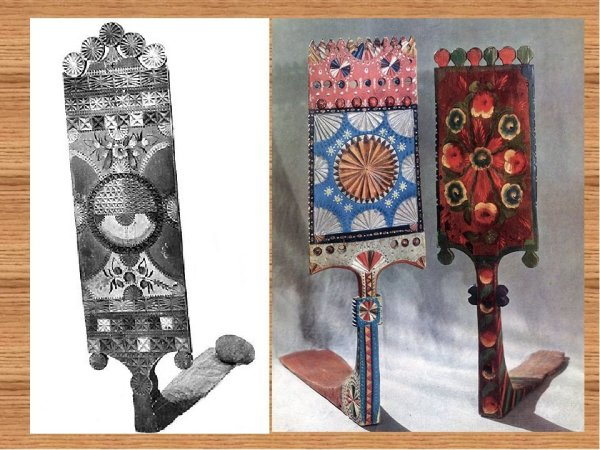 Кунгурская роспись прялки