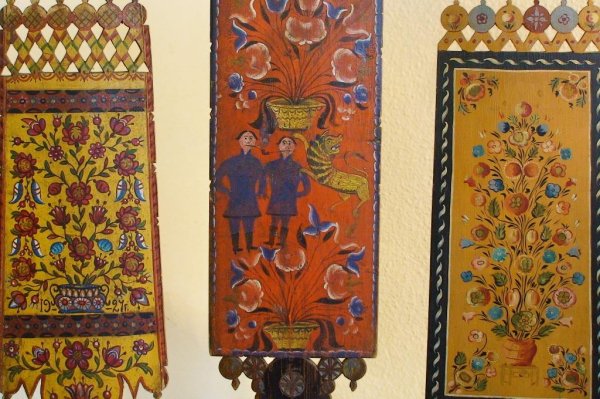 Городецкая роспись прялка