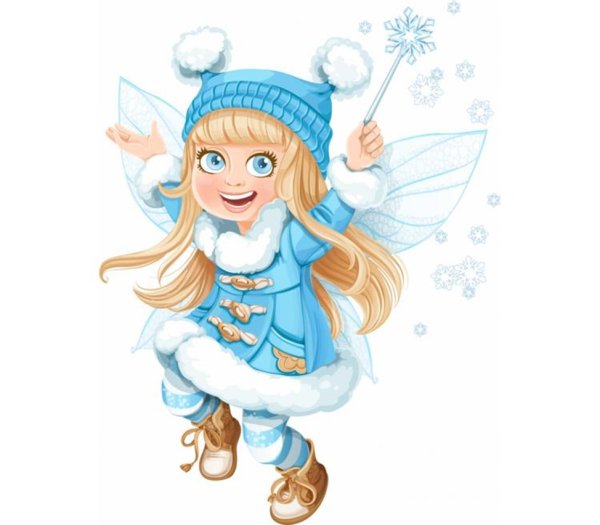 Мультяшная девочка зимой